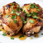 slow cooker honey garlic chicken thighs - featured image