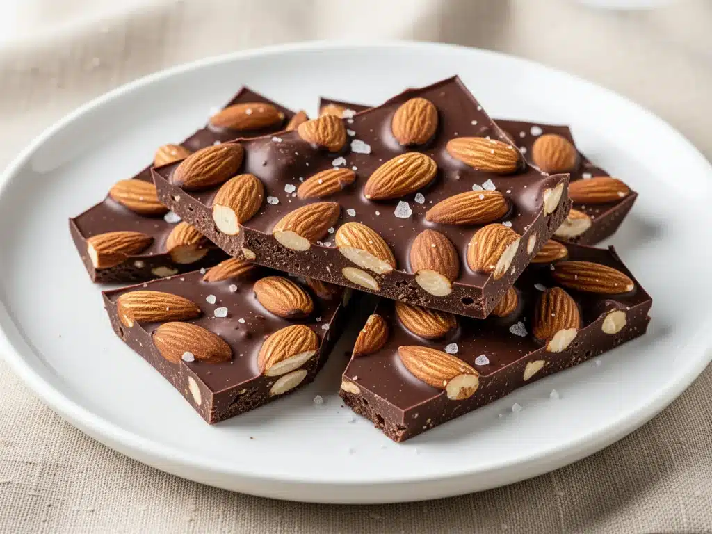 sugar-free dark chocolate almond bark - featured image
