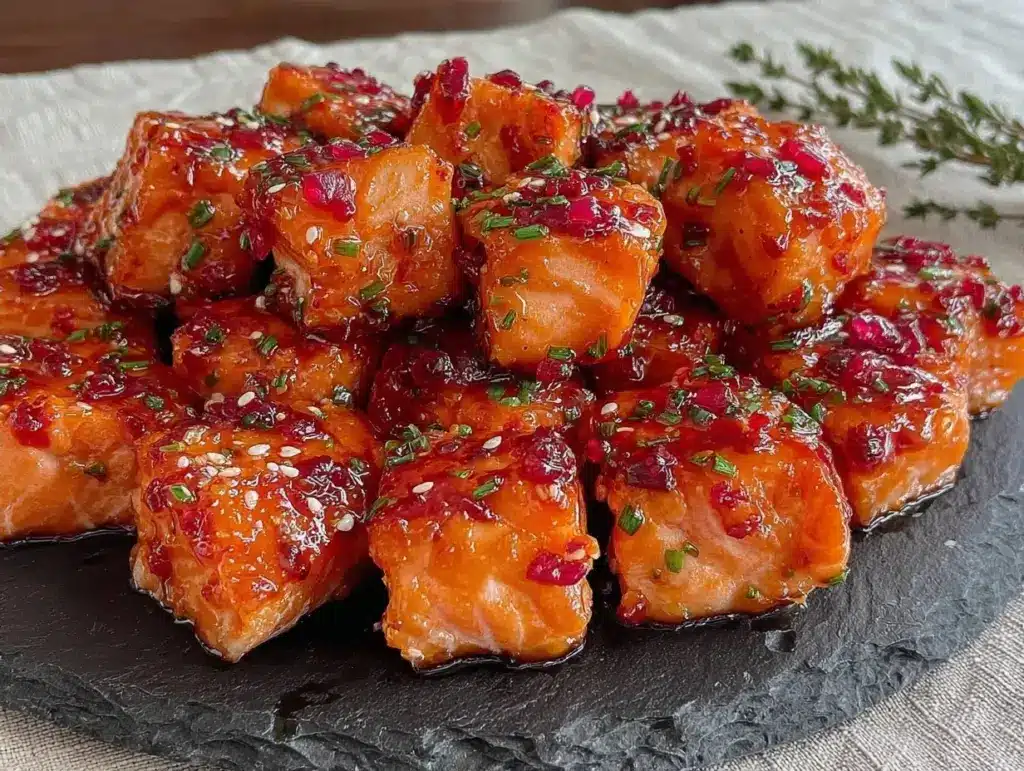 Baked Honey Sriracha Salmon Bites - featured image