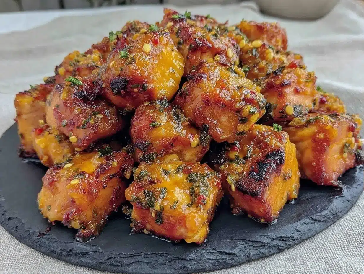 Baked Honey Sriracha Salmon Bites: 1 Tru 4 Baked Honey Sriracha Salmon Bites preparation steps