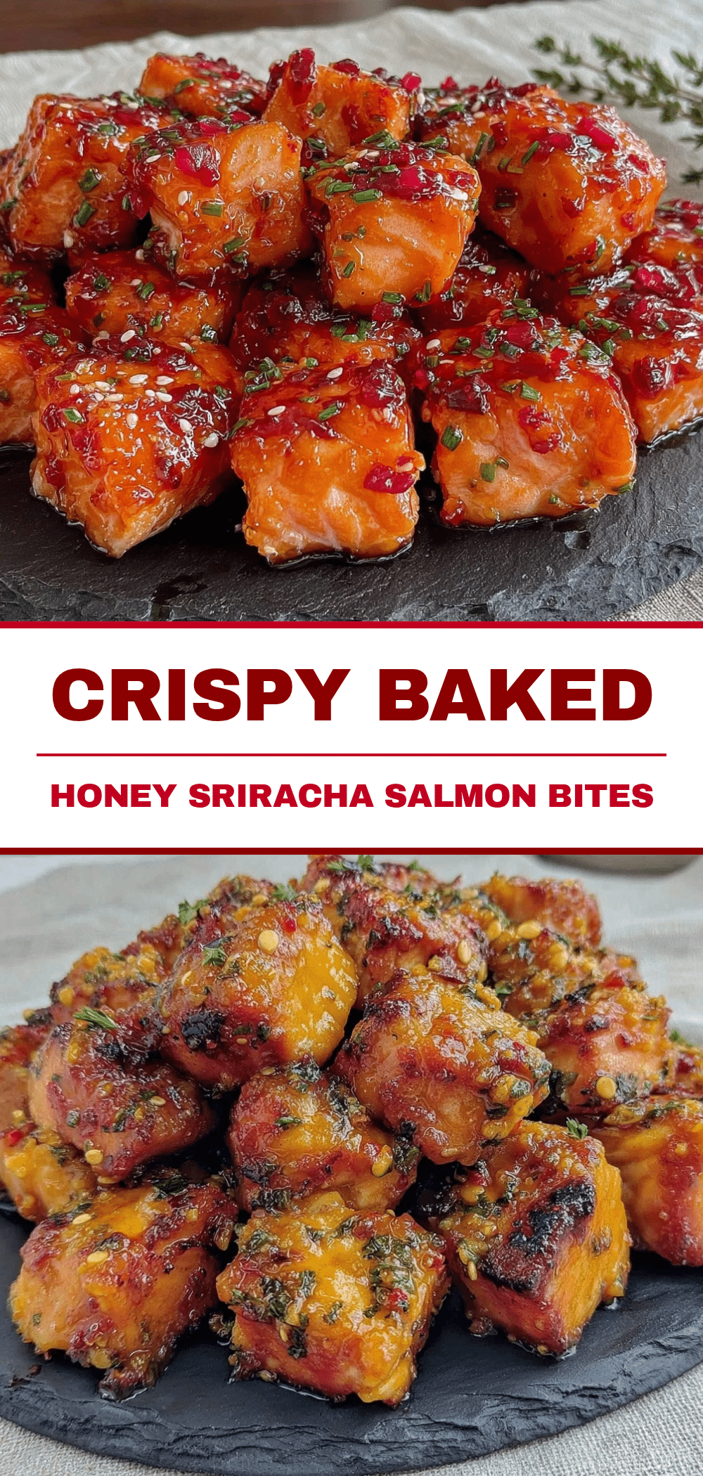 Baked Honey Sriracha Salmon Bites: 1 Tru 5 Baked Honey Sriracha Salmon Bites recipe