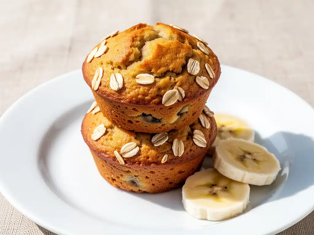 banana oat muffins - featured image