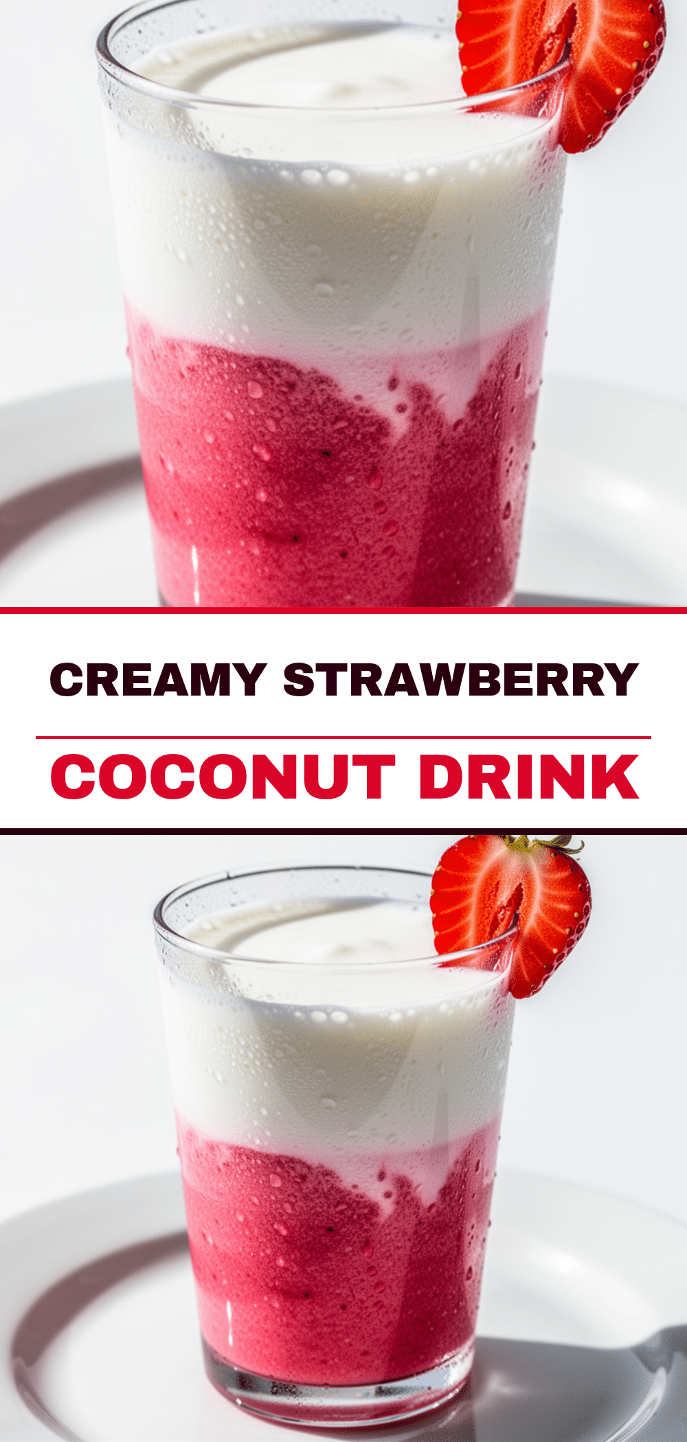 Bright Pink Strawberry Coconut Drink: 3-Ingredient Smoothie 5 Bright Pink Strawberry Coconut Drink recipe