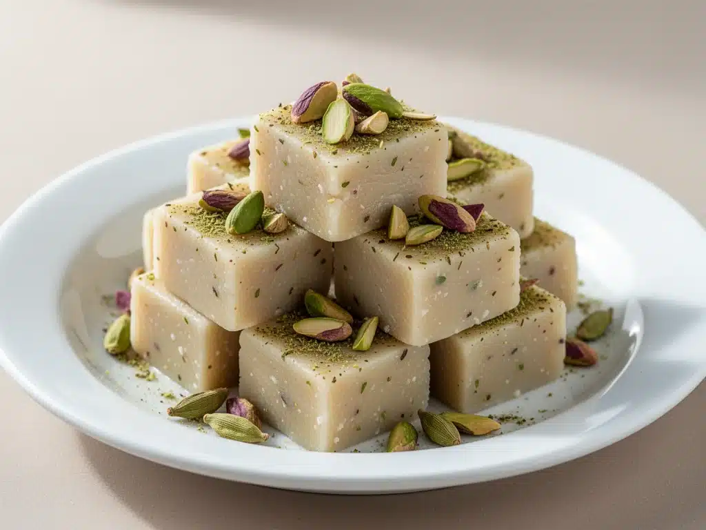 cardamom pistachio barfi - featured image