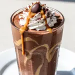 chocolate peanut butter protein smoothie - featured image