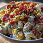 creamy bacon ranch pasta salad - featured image