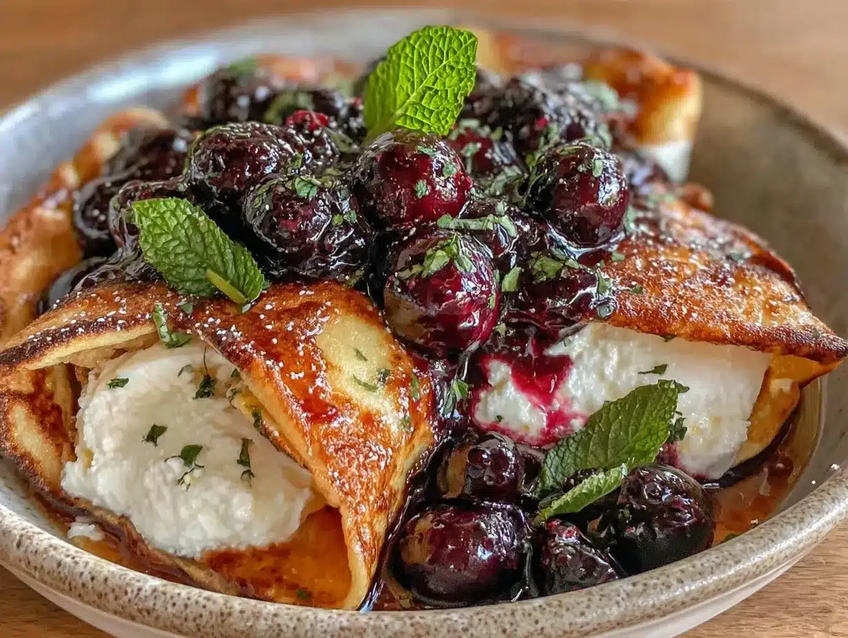 Creamy Cheese Blintz Casserole with Berry Compote: 10-Min Prep 4 Creamy Cheese Blintz Casserole preparation steps