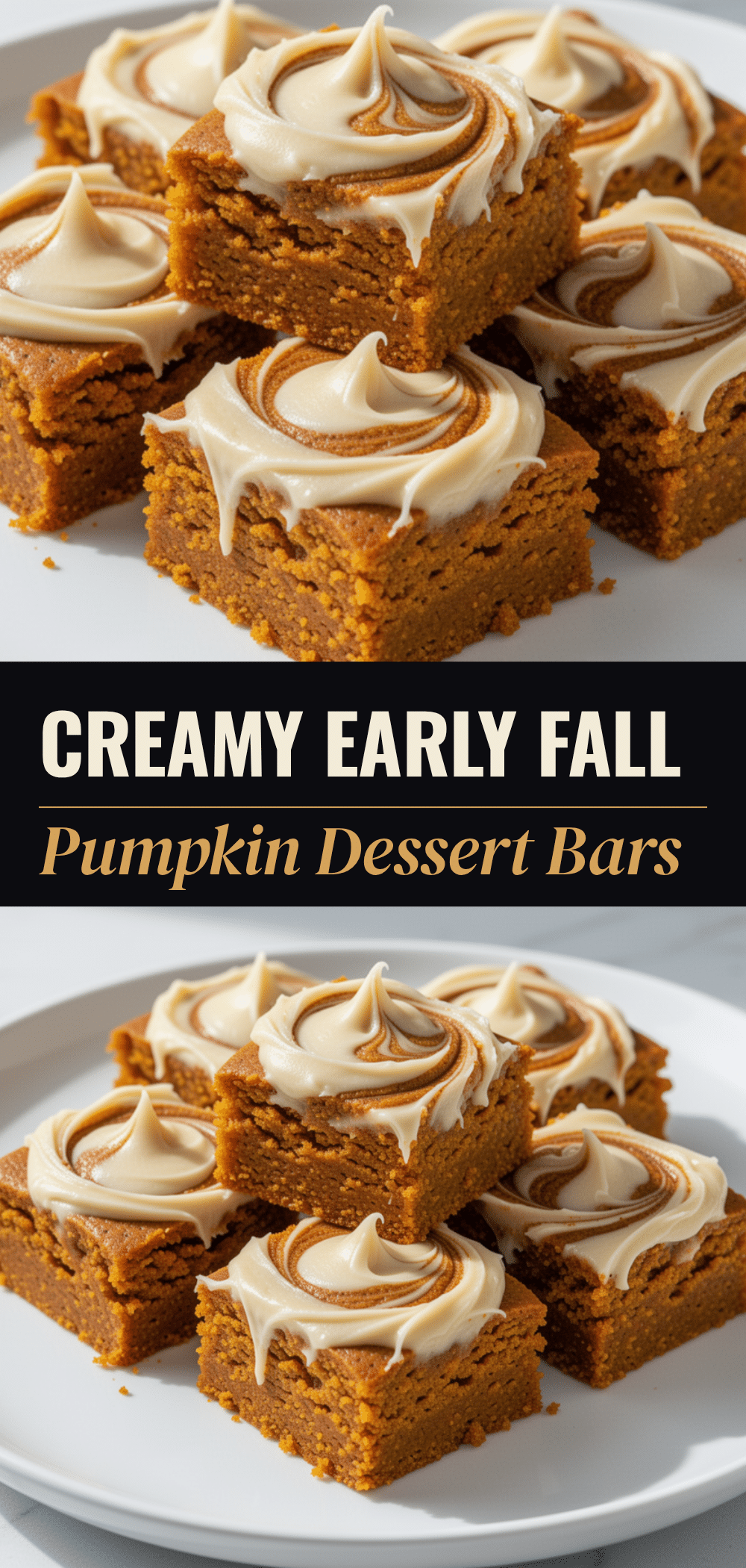 Early Fall Pumpkin Dessert Bars: Cream Cheese Swirl 5 Early Fall Pumpkin Dessert Bars recipe
