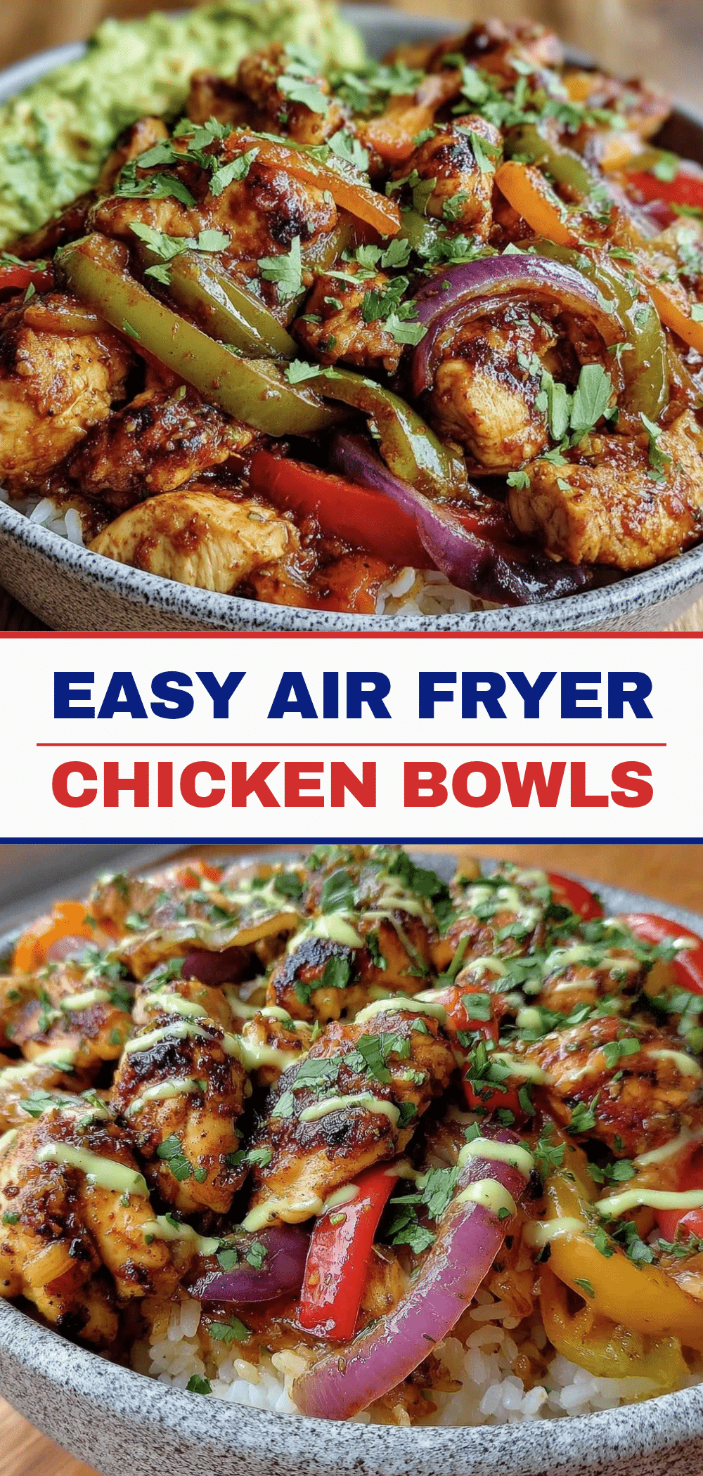Easy Air Fryer Chicken Fajita Bowls in 20 Min 5 Easy Air Fryer Chicken Fajita Bowls recipe