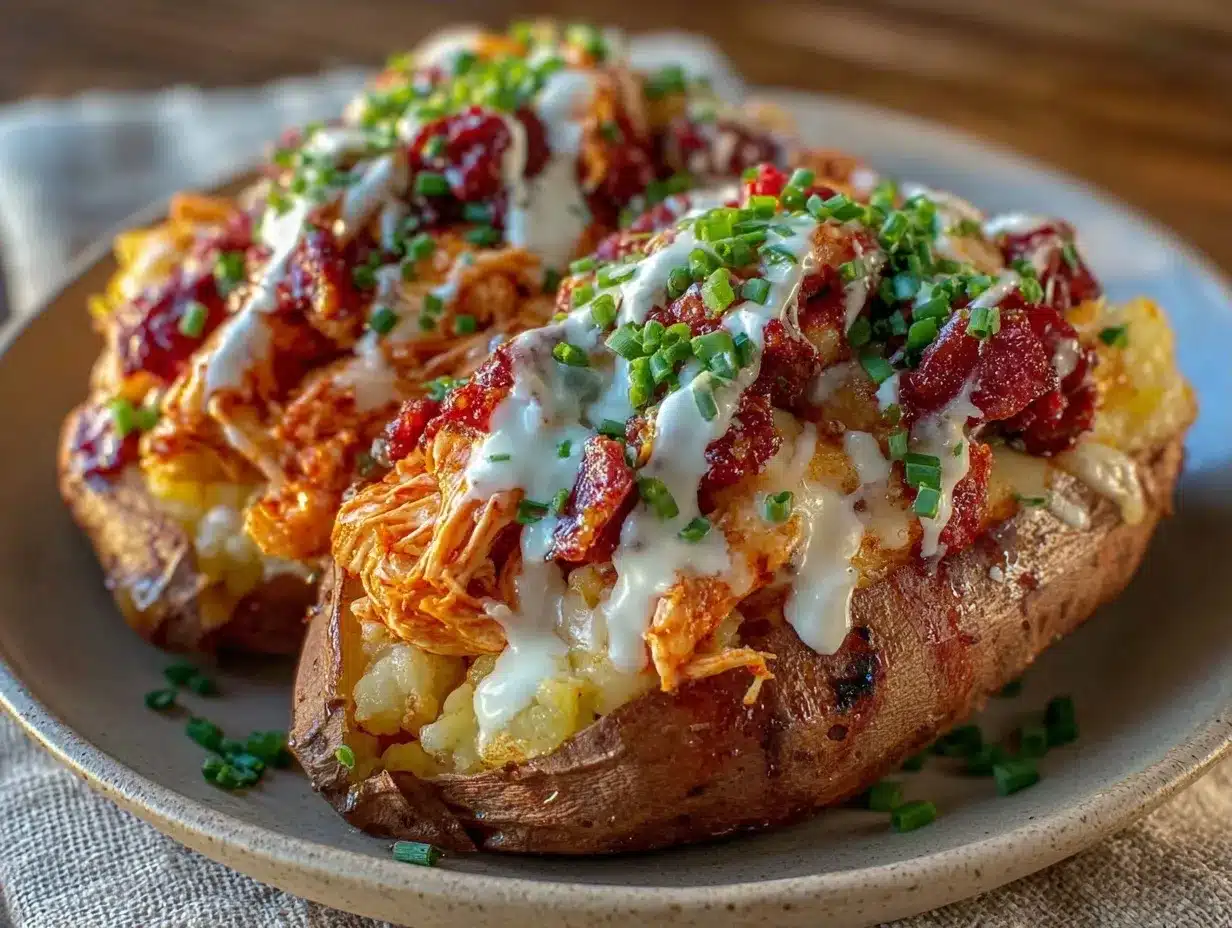 Easy Buffalo Chicken Stuffed Sweet Potatoes: Gluten-Free & Dairy-Free 4 easy buffalo chicken stuffed sweet potatoes preparation steps