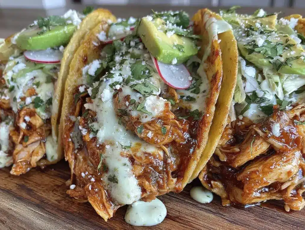 Easy Crockpot Salsa Verde Chicken Tacos - featured image