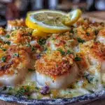 easy garlic butter scallops - featured image