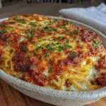 Easy Million Dollar Baked Spaghetti Casserole - featured image