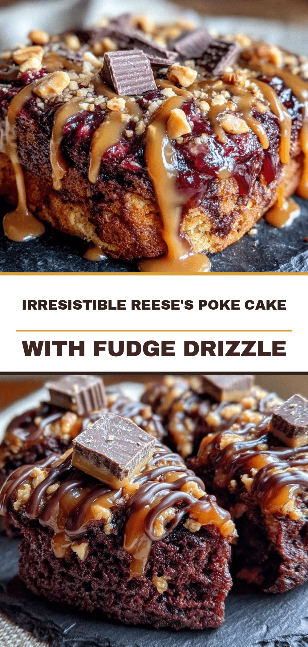 Easy Reeses Poke Cake for One with Fudge Drizzle 5 easy reeses poke cake for one recipe