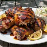 grilled BBQ chicken thighs - featured image