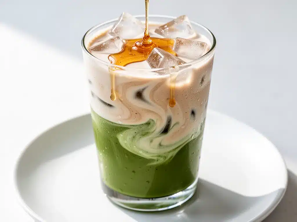 Iced Matcha Latte: 5-Min Easy Healthy Recipe 4 iced matcha latte with honey preparation steps
