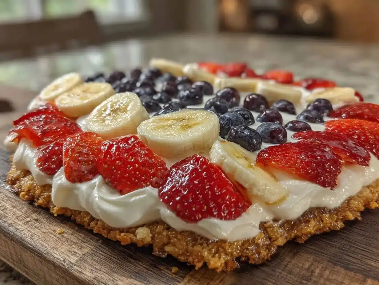 Labor Day Patriotic Fruit Pizza: 5-Step Cream Cheese Dessert 4 Labor Day Patriotic Fruit Pizza preparation steps