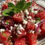 Labor Day Watermelon Feta Salad with Mint - featured image