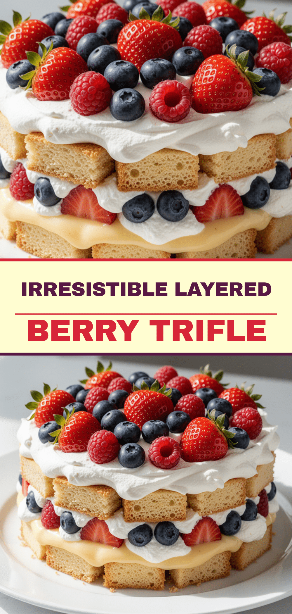 Layered Trifle with Berries and Cream: Easy Elegant Dessert 5 layered trifle with berries and cream recipe