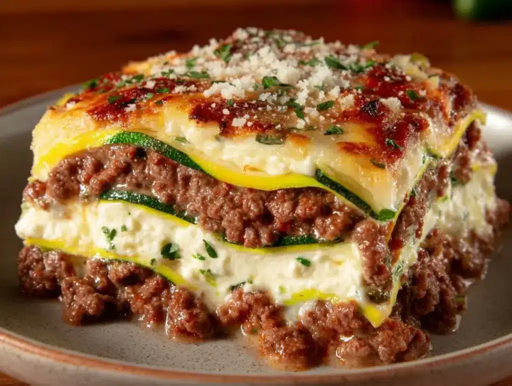 low carb zucchini lasagna - featured image