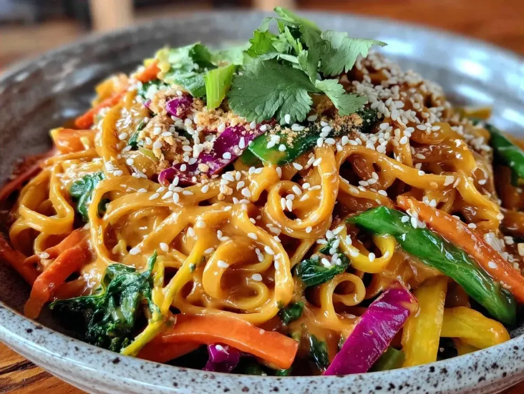meal prep vegan peanut noodles - featured image