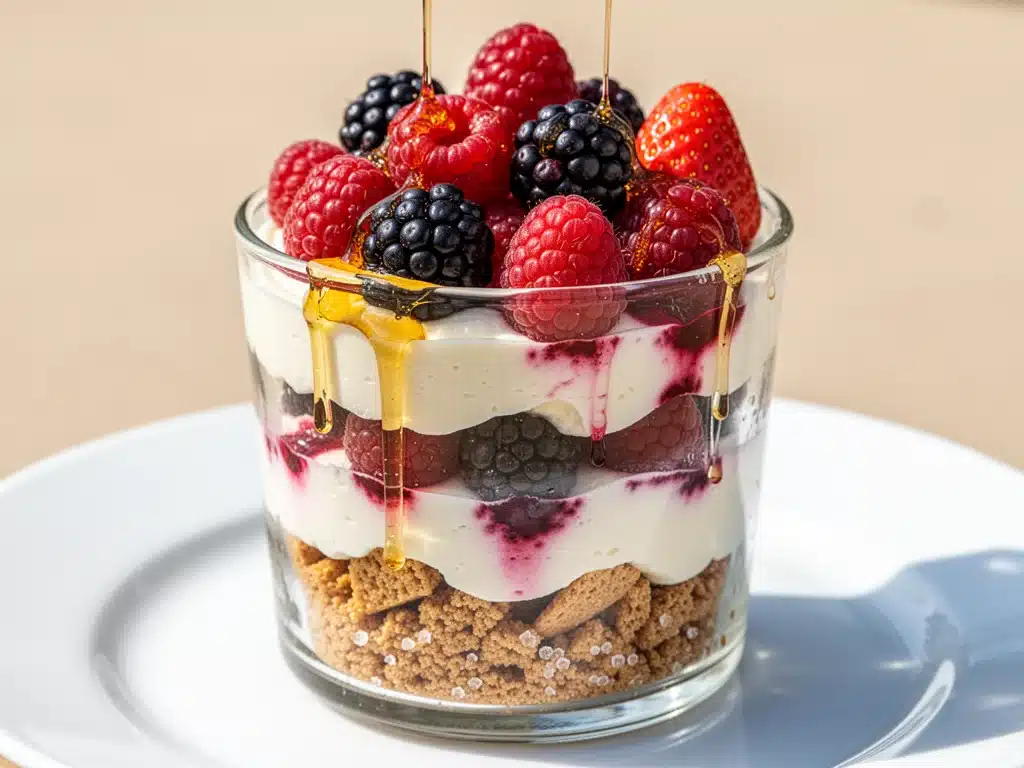 no-bake berry cheesecake jars - featured image