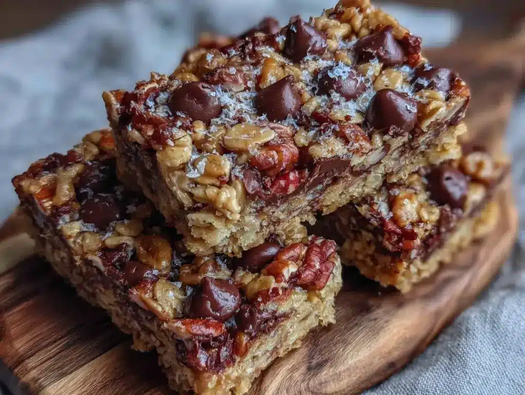 no-bake chewy chocolate chip granola bars - featured image