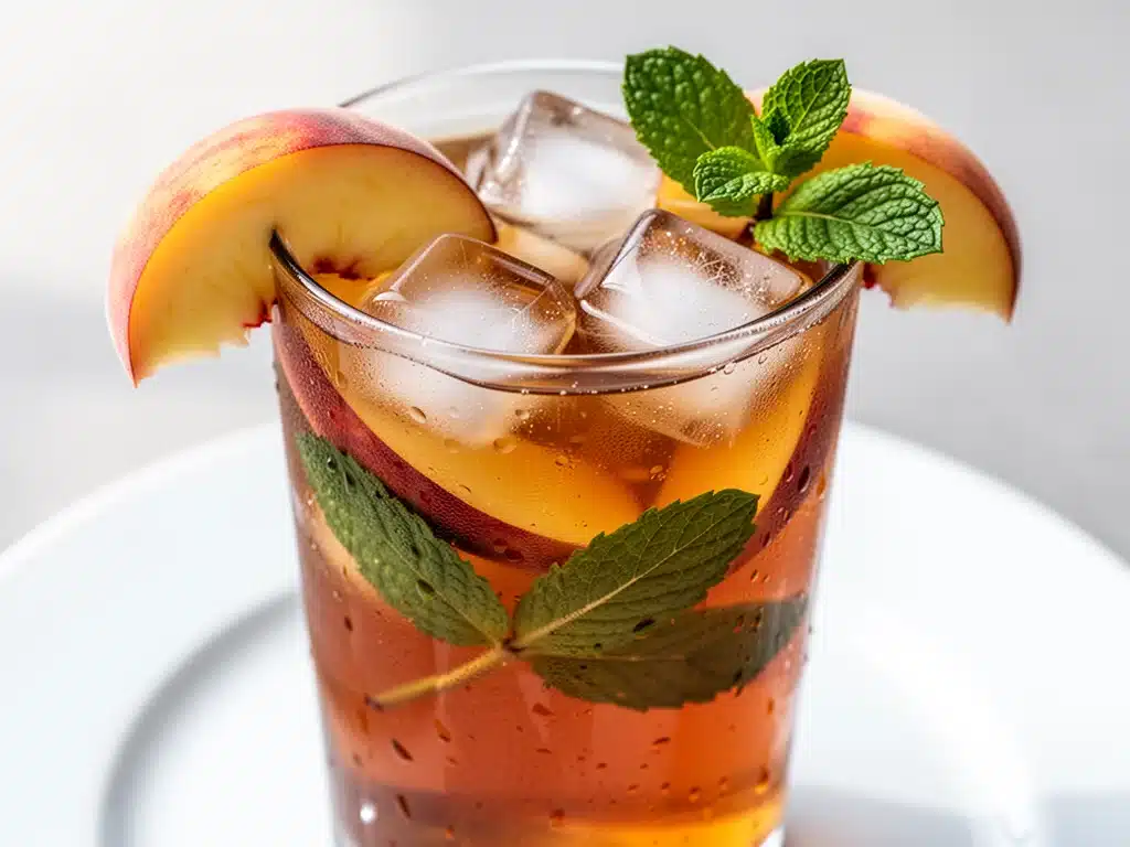 peach mint iced tea - featured image