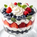 Red White and Blue Berry Trifle - featured image
