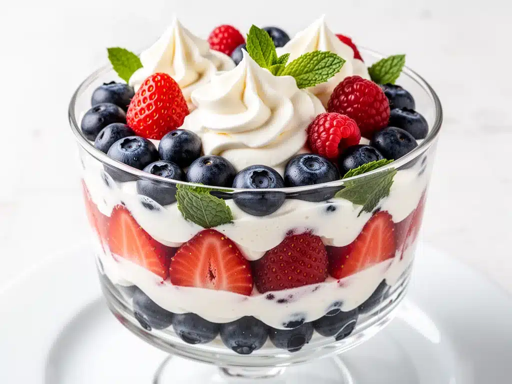Red White and Blue Berry Trifle - featured image