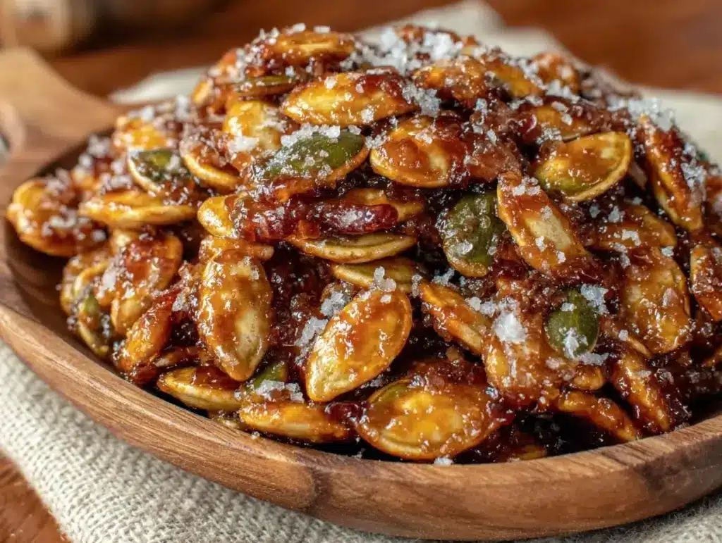 roasted pumpkin seeds with maple cinnamon - featured image