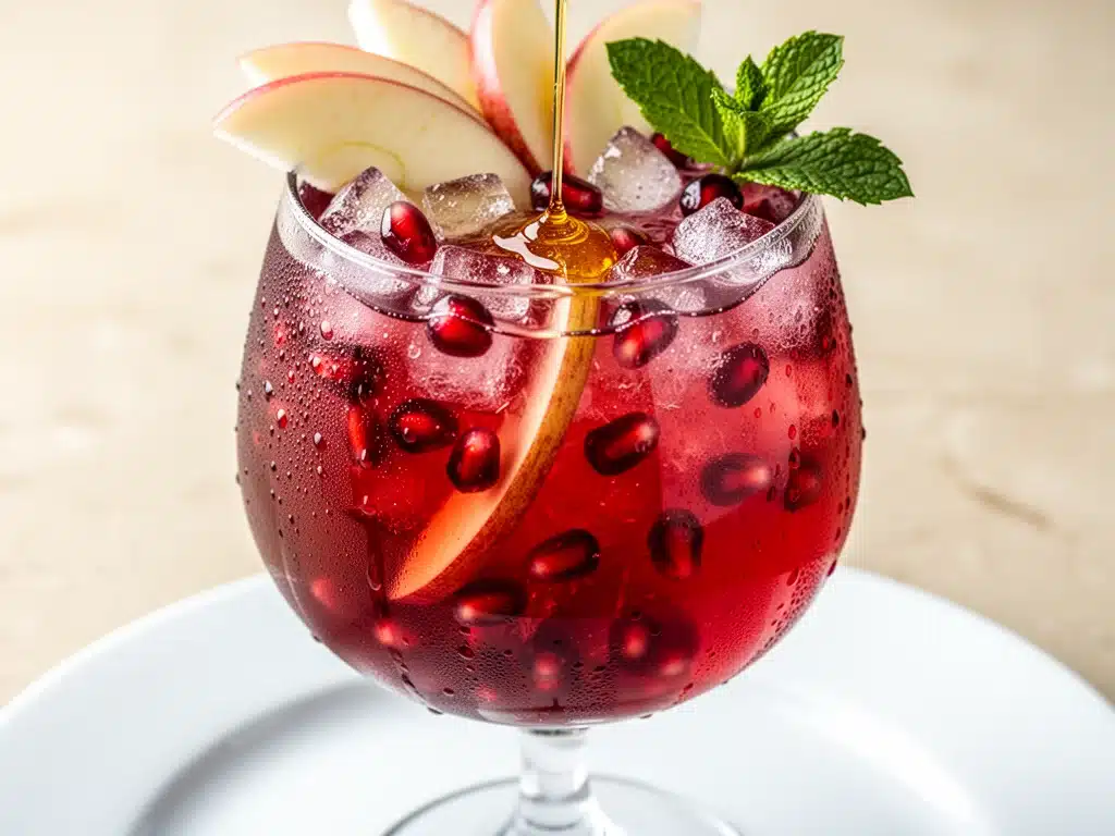 Rosh Hashanah Sparkling Pomegranate and Honey Cocktail - featured image