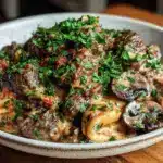 slow cooker beef stroganoff for 2 - featured image