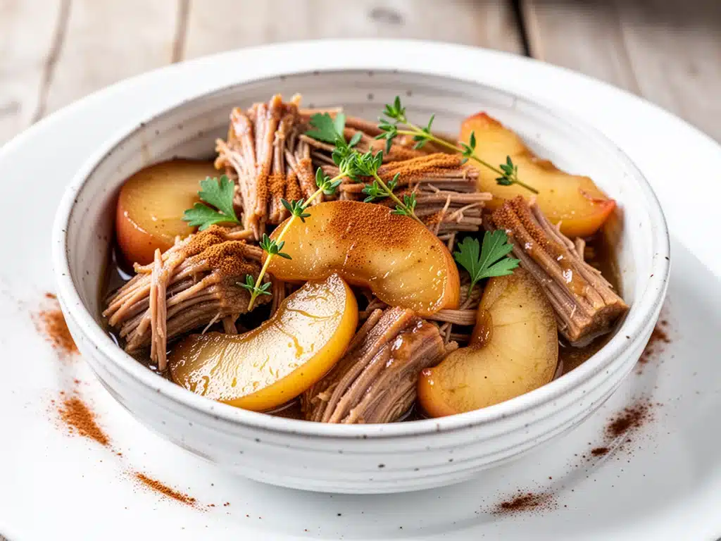 slow cooker pork and apple dinner - featured image