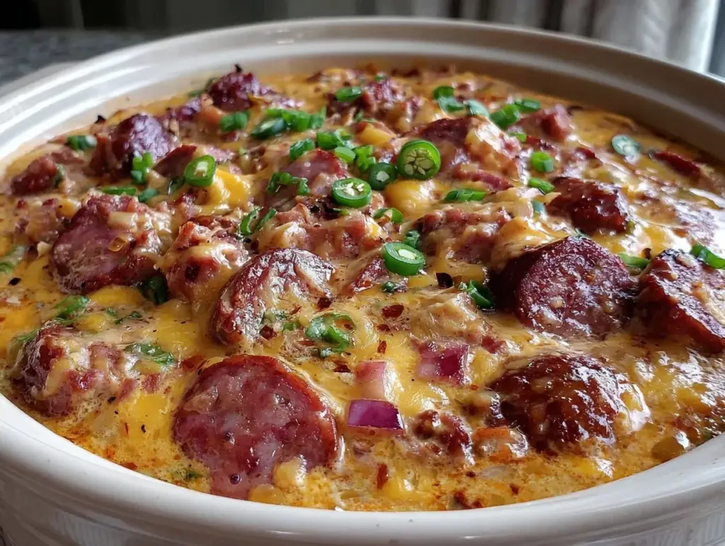 smoked sausage queso dip - featured image