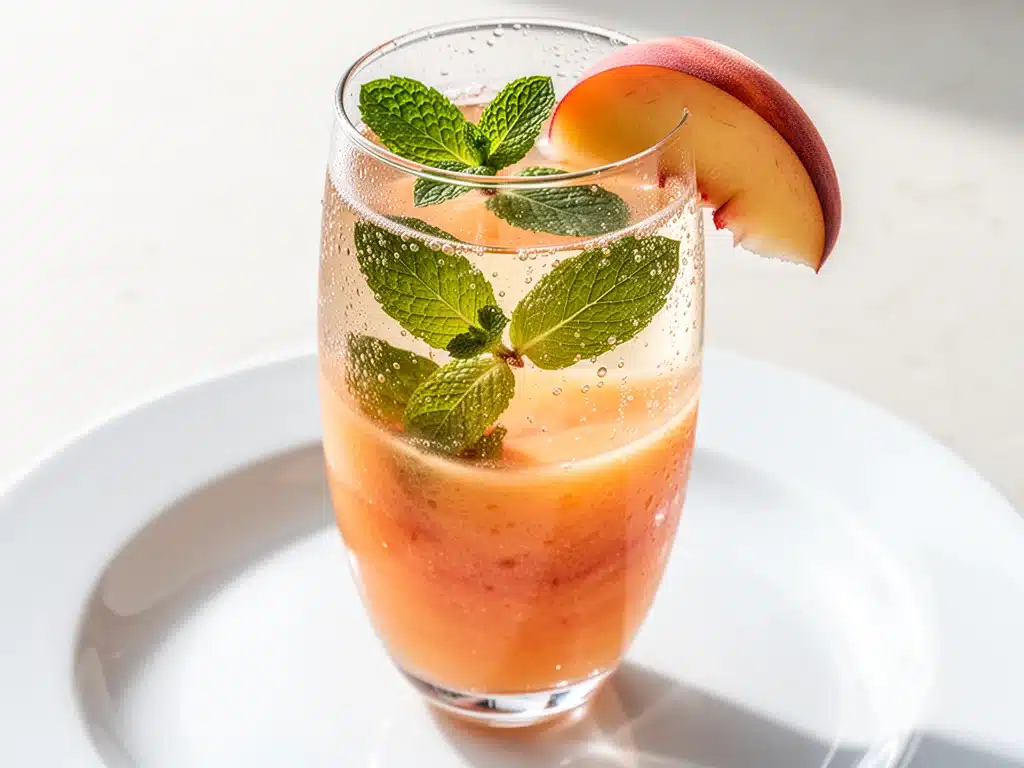 sparkling peach mint prosecco - featured image