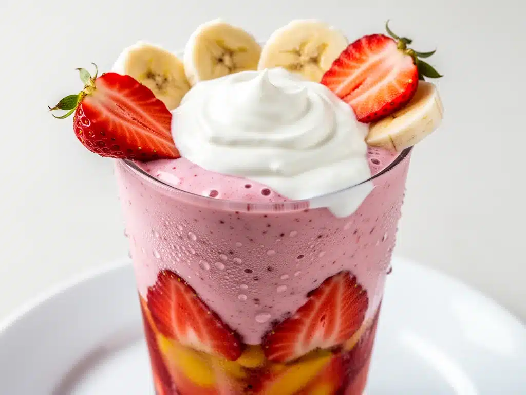 thick strawberry banana smoothie - featured image