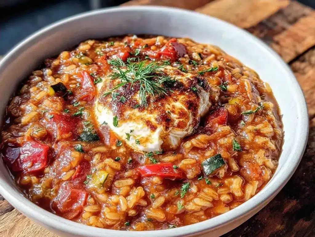 vegetarian stuffed pepper soup - featured image