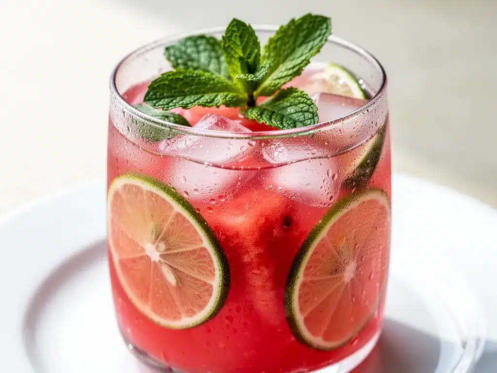 Watermelon Mint Lime Juice: Easy 3-Ingredient Summer Hydrating Drink 4 watermelon mint lime juice preparation steps